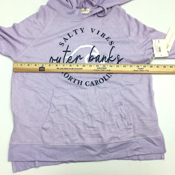 NEW Ocean Drive Lavender OBX NC Knit Hoodie Salty Vibes Lightweight Small - Picture 4 of 8
